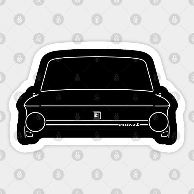 NSU Prinz 4 classic car white outline graphic Sticker by soitwouldseem